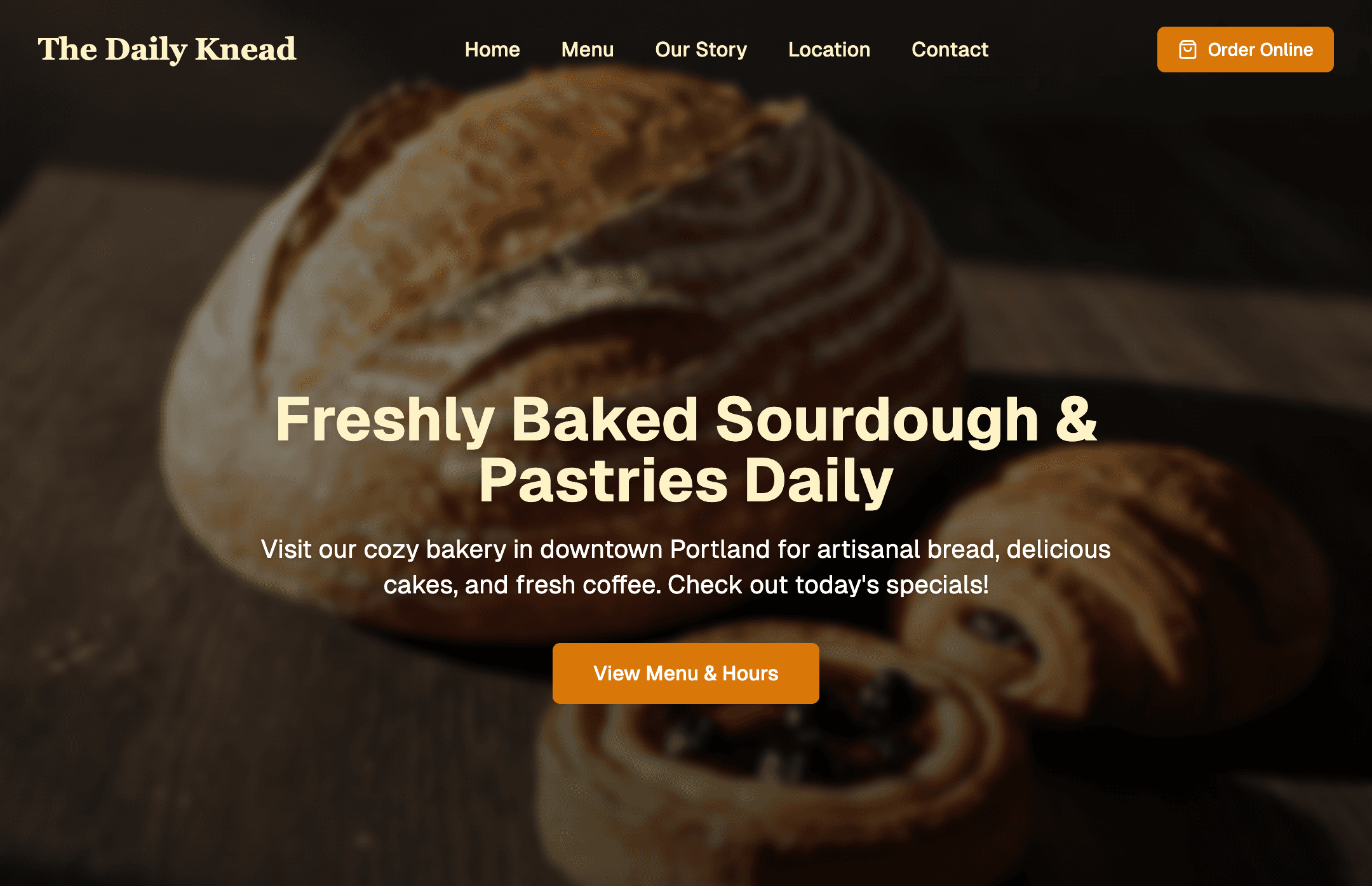 Local Bakery desktop view